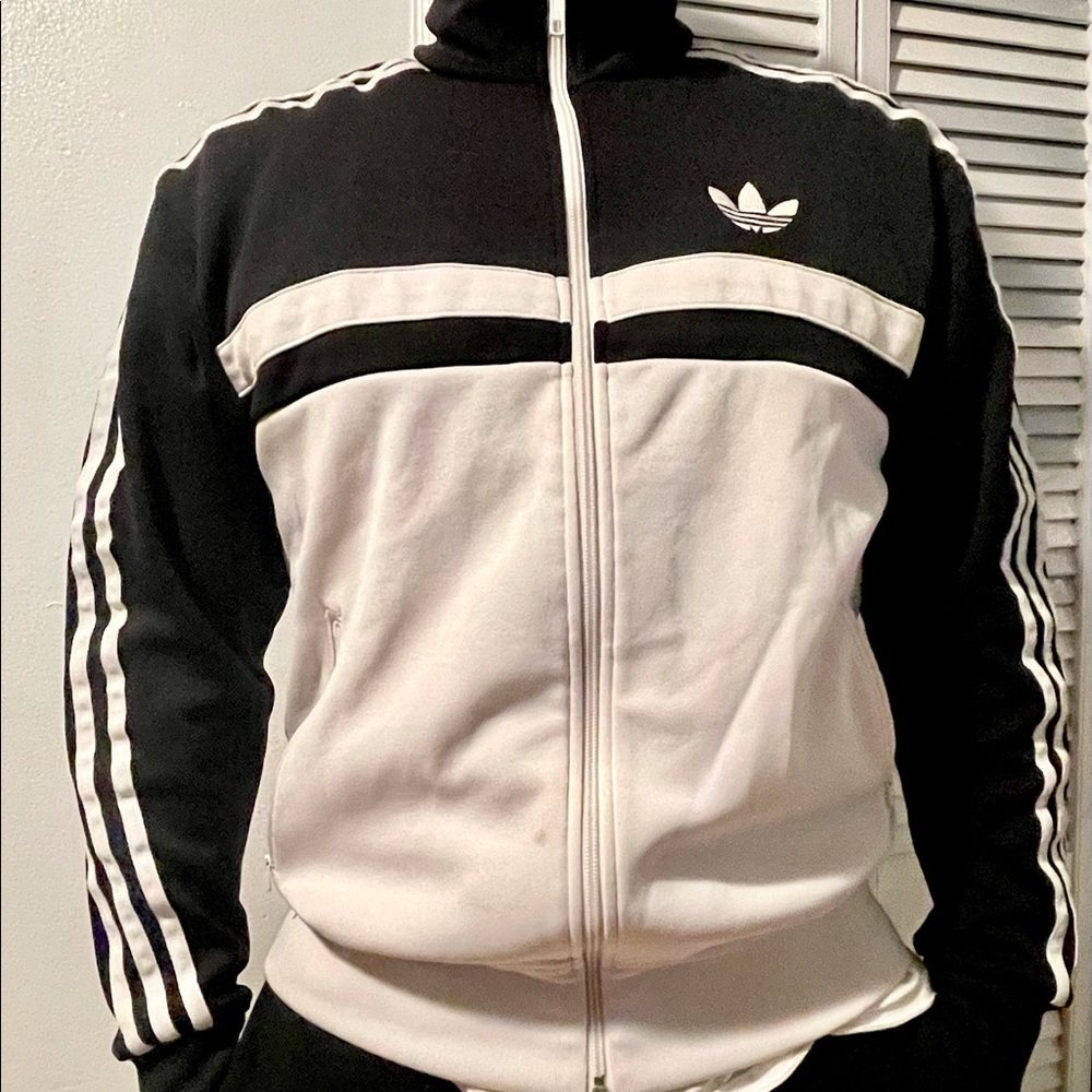 Adidas ADI ICON Track Jacket White and Black